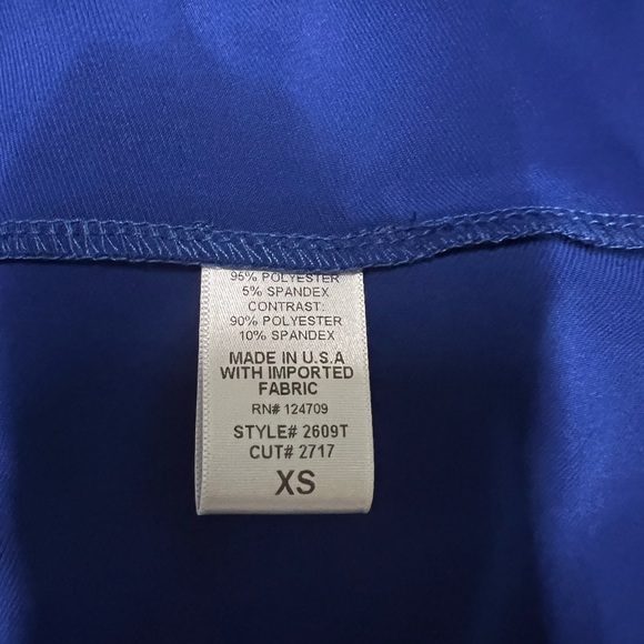 NWT IC By Connie K Royal Blue 3-Layered Shirring Mesh Sleeve Top XS - Picture 8 of 8